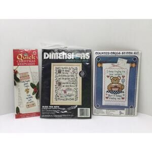 Vintage Cross Stitch Kit SEALED Destash Mixed lot of 3